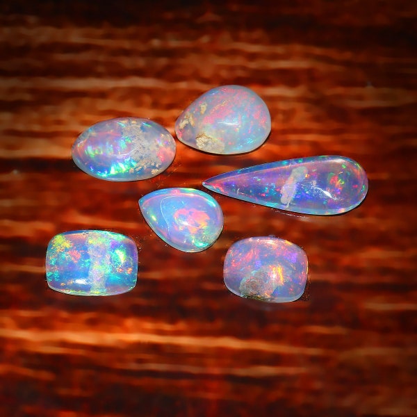 AAA+++ Occhio opale trasparente di alta qualità Clen, pietra preziosa sciolta cabochon opale etiope naturale, fuoco multi carnoso, lotto mix di opali di fuoco Welo.