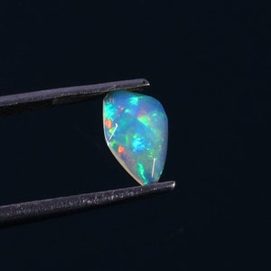 Natural Ethiopian Welo Opal Slice: Faceted Fire Opal Crystal, 0.20 Carat