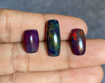 Schwarzer Äthiopischer Opal Cabochon Welo Feuer Edelsteine Echter Opal Edelstein