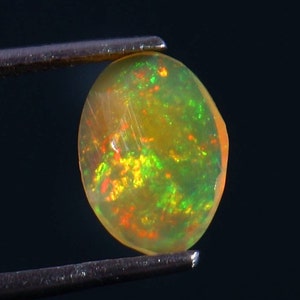 Ethiopian Welo Opal Slice: Faceted Fire Opal Crystal for Jewelry Making