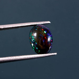 1.90 Carat Black Ethiopian Opal Cabochon: October Birthstone
