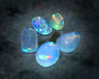 AAA+++Hochwertiger transparenter Opal-Augen-Clen, natürlicher äthiopischer Opal-Cabochon-Edelstein, mehrfleischiges Feuer, Welo-Feueropal-Mix-Lot.