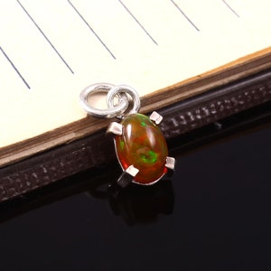 Ethiopian Opal Pendant: 925 Sterling Silver, Handmade Necklace