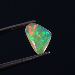 Ethiopian Welo Opal Slice: Faceted Fire Opal Crystal, 0.80 Carat
