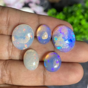 Naturlig etiopisk opal cabochon Welo eld ädelsten oval form opal
