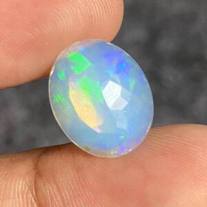 Ethiopian Welo Opal Cabochon: 3.45 Carat Oval Fire Opal, October Birthstone