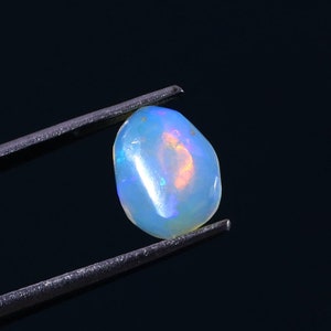 Ethiopian Welo Opal Slice: Faceted Fire Opal Crystal, 0.75 Carat