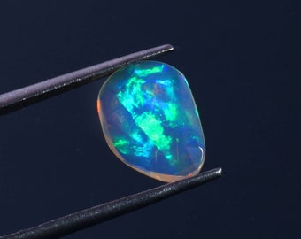Ethiopian Welo Opal Slice: Faceted Gemstone for Jewelry Making
