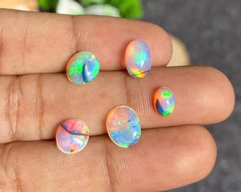 Natural Ethiopian Opal Cabochon Welo Fire Gemstone  Oval Shape Opal