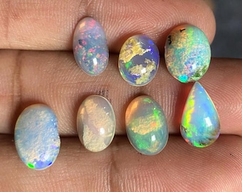Natural Ethiopian Welo Opal Cabochons: Oval Fire Opal Gemstones