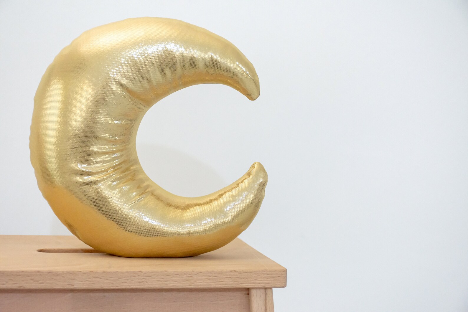 Gold Moon Pillow Half Moon Shaped Pillow Metallic Moon Etsy