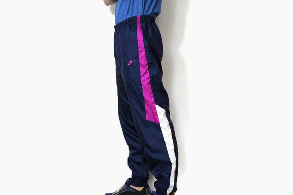 Vintage NIKE TRACK PANTS Purple Sport 
