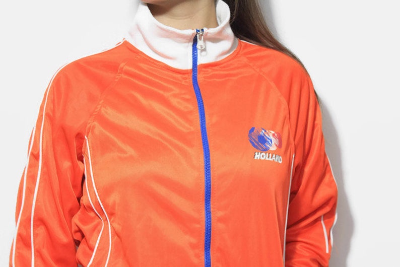 Vintage Holland Orange Track Jacket Unisex Size Mens S Rare Etsy