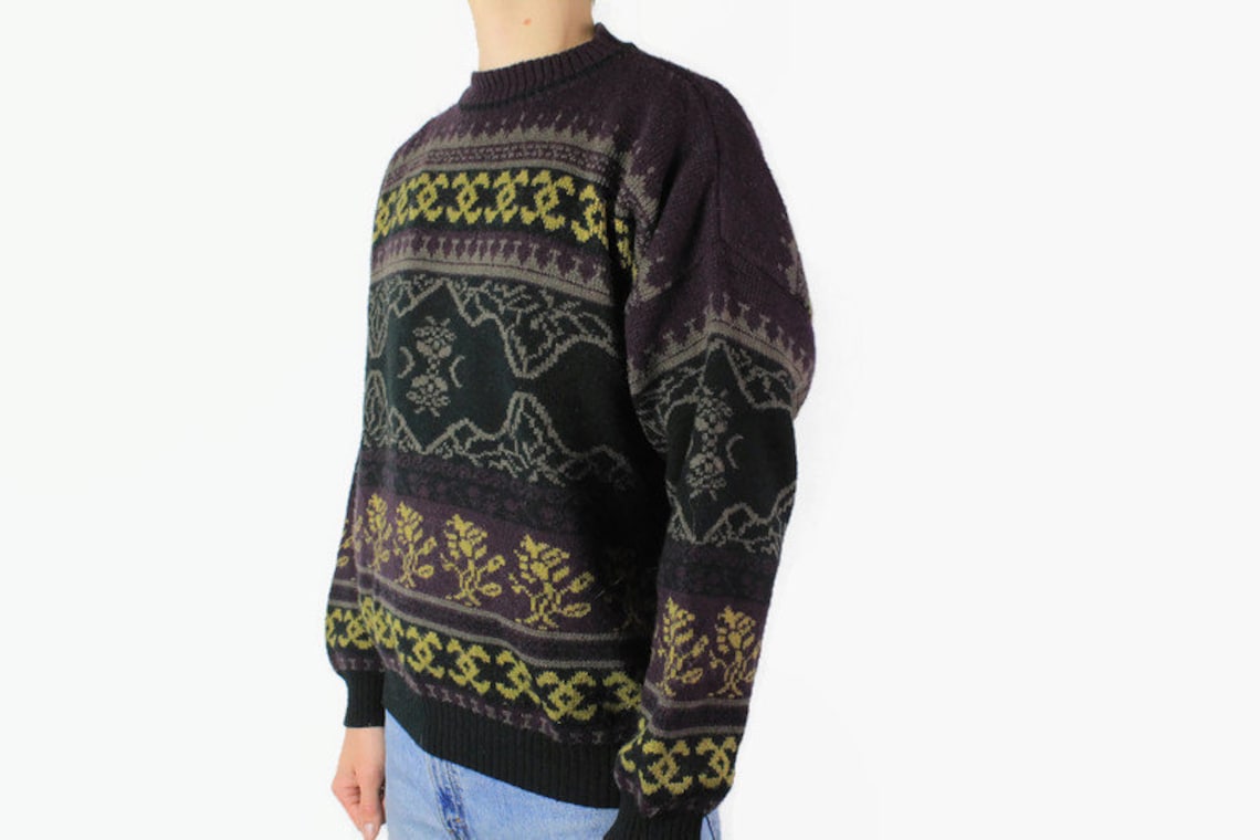 Vintage Sweater Made in Italy Size Men's L Authentic Etsy