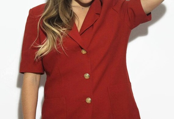 Half Sleeve Blazer Jacket Womens Dress 
