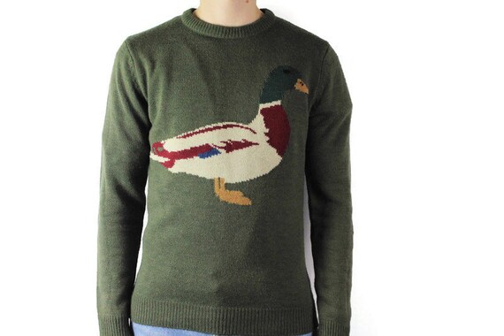 Vintage Sweater Big Logo Duck Winter retro sweat S