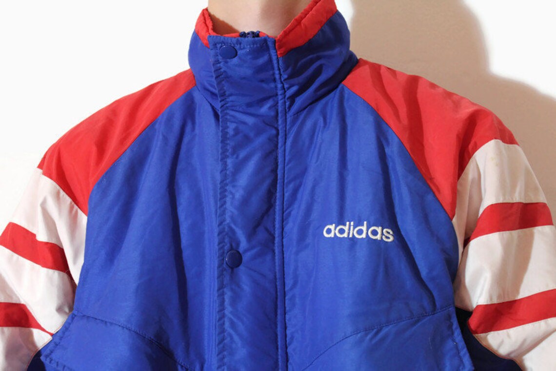 Vintage ADIDAS Jacket 90s Mens Size L Unisex Authentic Red | Etsy