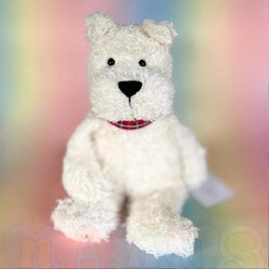 Small Bunglie Westie Dog Puppy Scottie West Highland Terrier Jellycat Laura Ashley Collab Plushie BNWT - Vintage Toy - HTF - Rare find