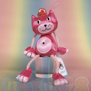 Dingly Dangly Pink Jellycat Cat Kitten Jellycat Plushie BNWT - Retired - Hard to Find - Vintage Tagged Toy - Very Rare Find