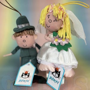 Dingly Dangly Bride and Groom Bridegroom Wedding Jellycat Plushie BNWT - Retired - Hard to Find - Vintage Tagged Toy - Very Rare Find