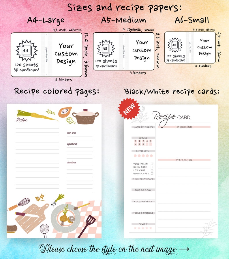 Personalized Recipe Book, Mom blank recipe book, Recipe Journal, Custom Blank Cookbook, Personalized Family image 7
