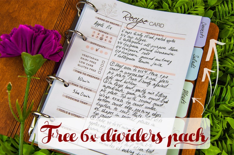 Personalized Wooden Recipe Book Binder Custom Journal Cookbook Etsy