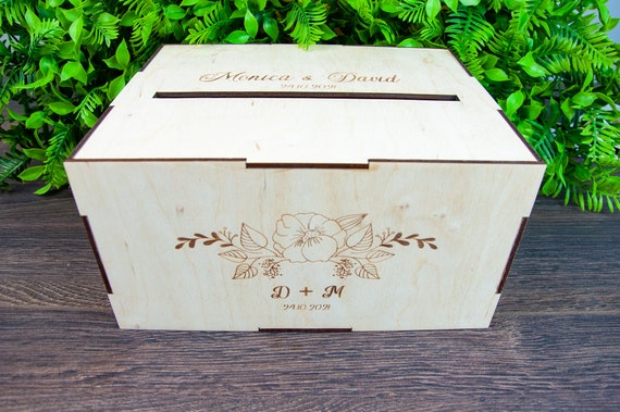 Quidium Box Wedding Card Box With Slot Wooden Card Box For Wedding Baptism Box ...