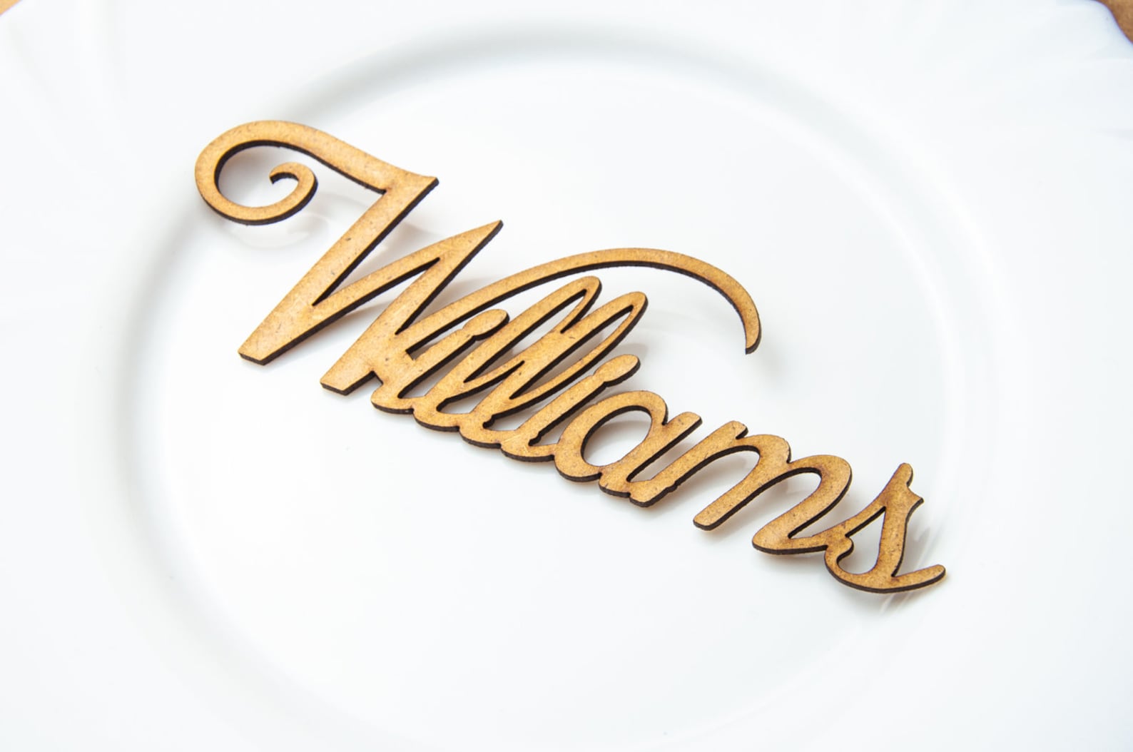 Wooden Laser Cut Names Wedding Place Cards Name Place Settings Etsy