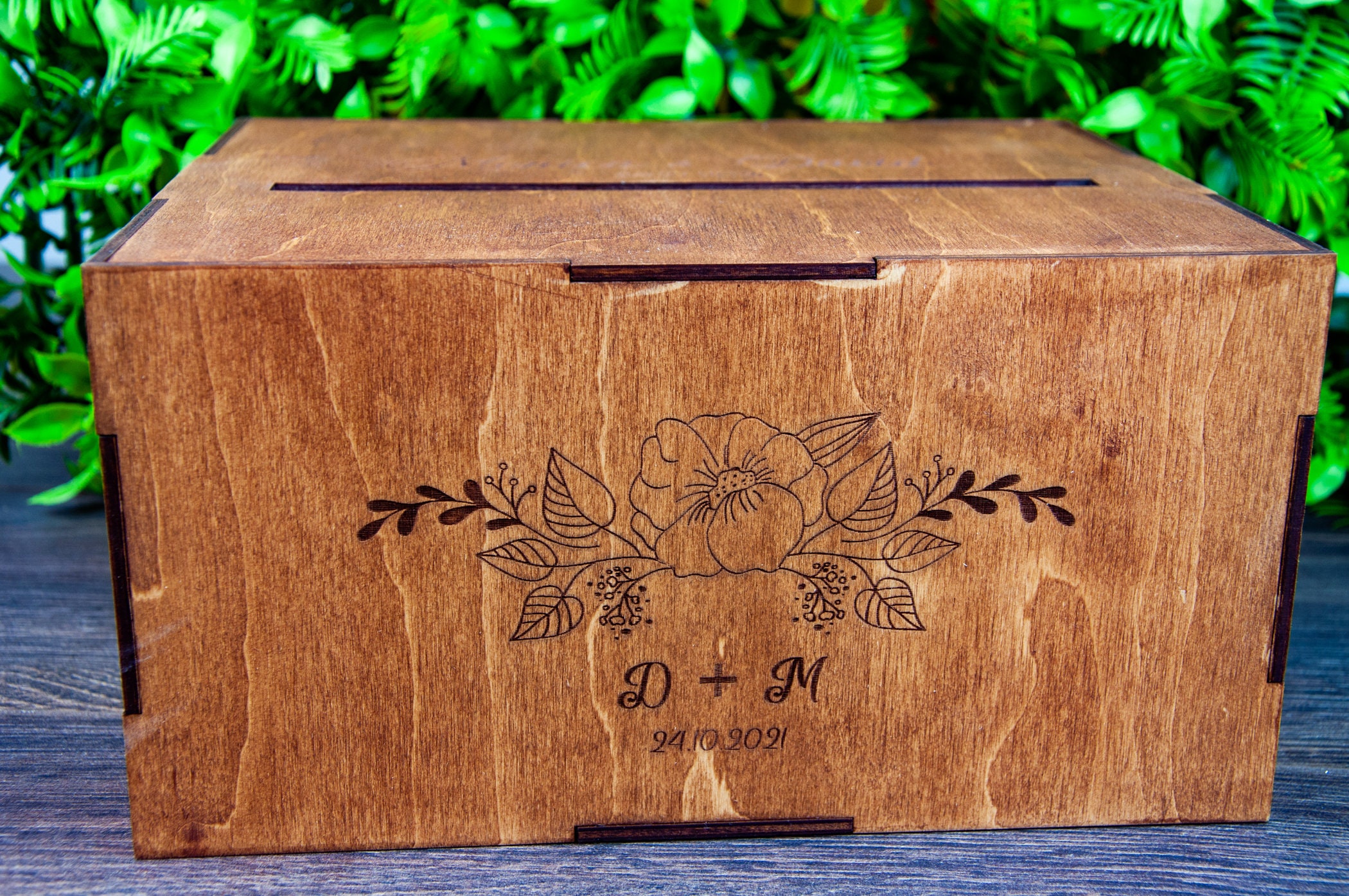 Wedding Card Box With Slot Wooden Card Box for Wedding Post Etsy UK