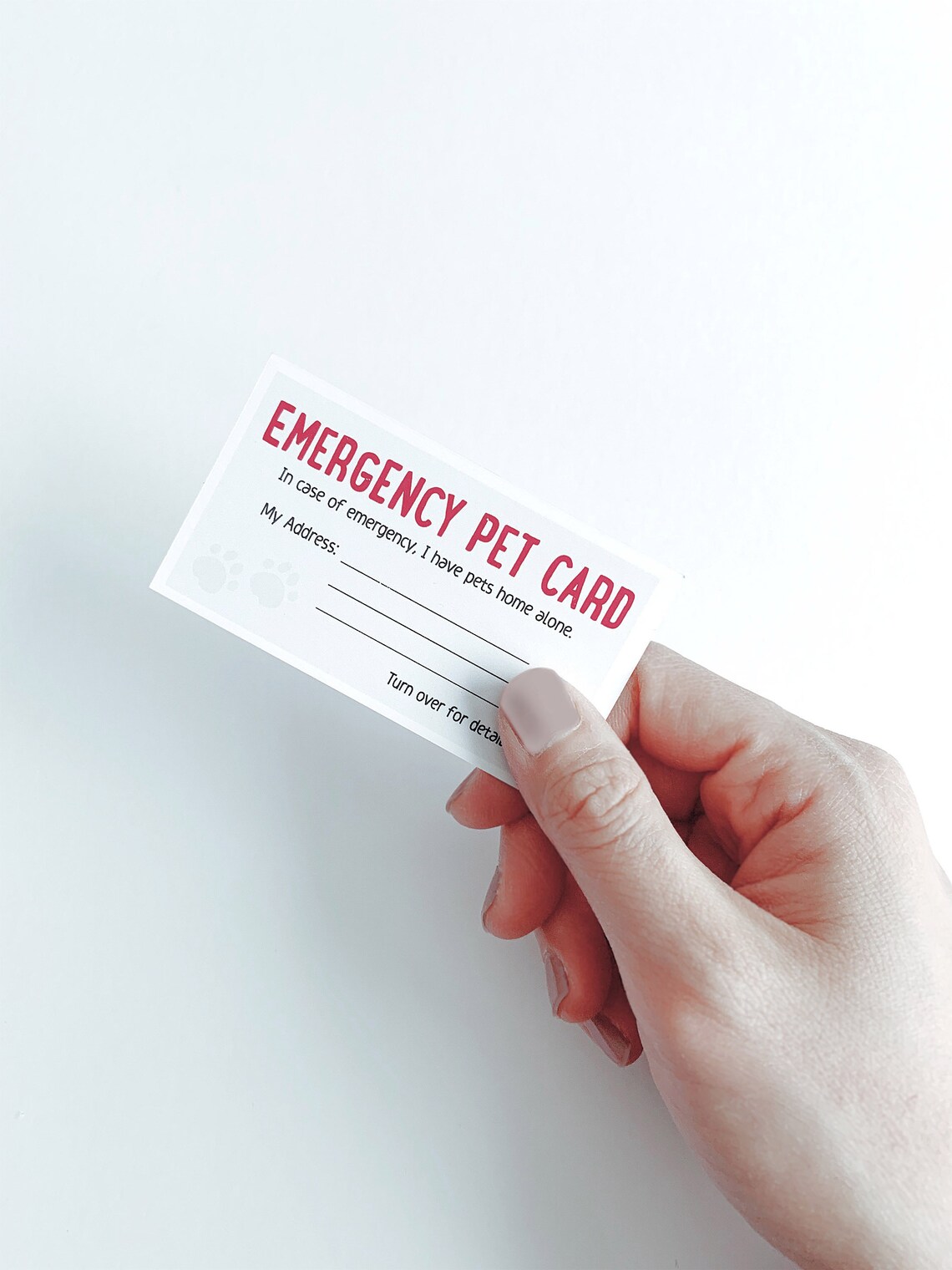 Emergency Pet Card Pet Emergency Card Pet Safety Card for - Etsy