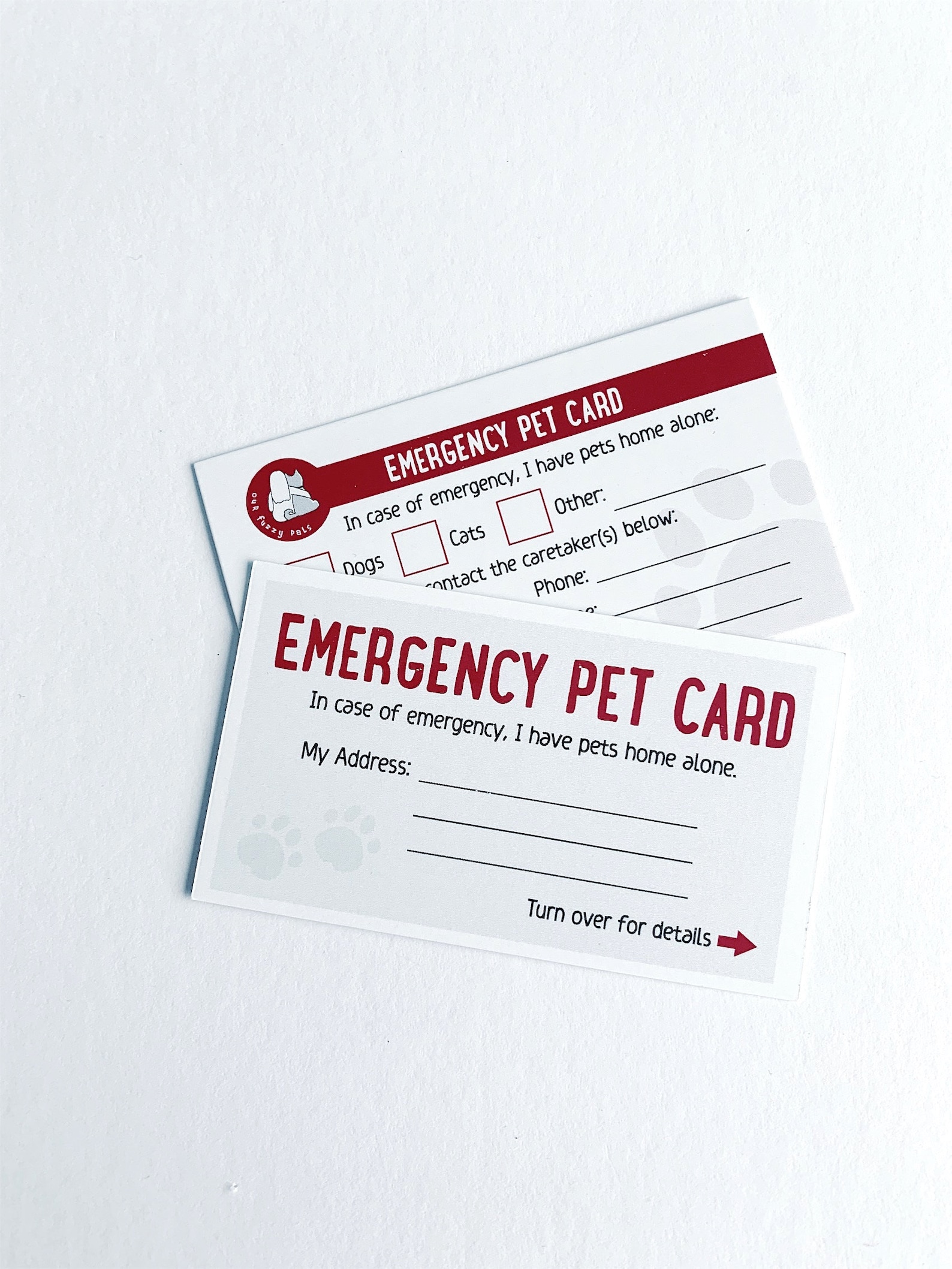 Emergency Pet Card Pet Emergency Card Pet Safety Card for Etsy