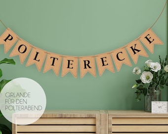 Garland for bachelorette party corner | Bachelorette party | Pennant chain for wedding | Kraft paper pennants | Wedding decoration | Bachelorette party decoration | Paper garland