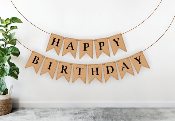 Geburtstagsgirlande HAPPY BIRTHDAY I personalisierte Geburtstagsgirlande I  Wimpelkette aus Kraftpapier I Geburtstagsdeko I Kindergeburtstag - Etsy.de
