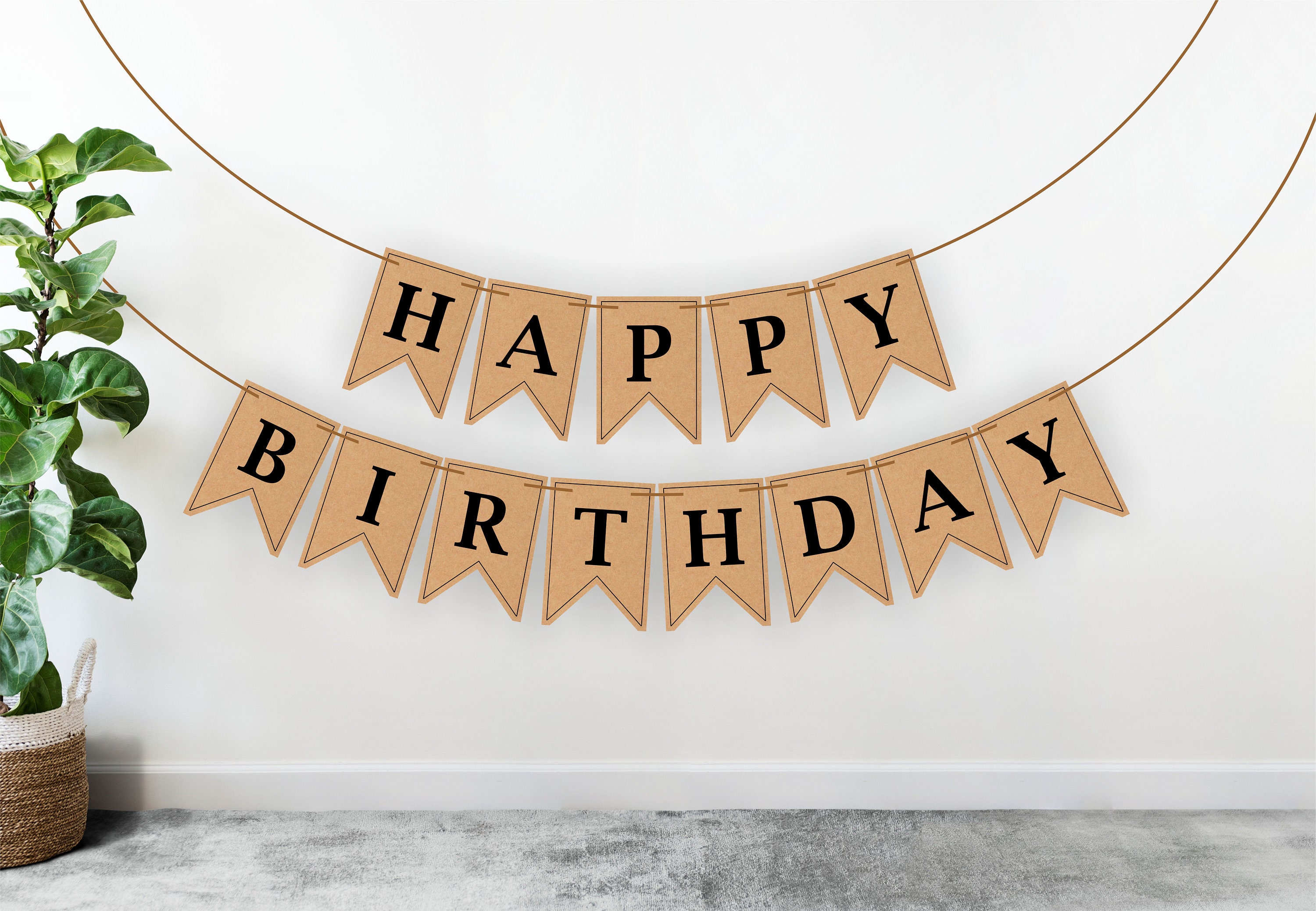 Happy Birthday Girlande - Wimpelkette Geburtstagsdekoration 2x2 Meter