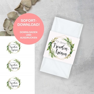 PDF Download - Banderoles for tears of joy handkerchiefs wedding baptism