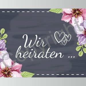 10 Save the Date Karte I Wir heiraten I Hochzeitseinladung