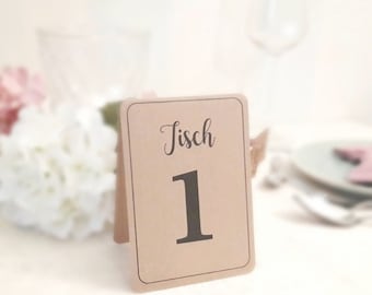 Tischnummern 1-12 Hochzeit Nummer Tischschild Platzkarte Schild Tischnummer