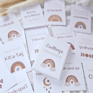40 Meilensteinkarten für Zwillinge I Babys Meilensteine aus Papier I Mehrlinge I Drillinge