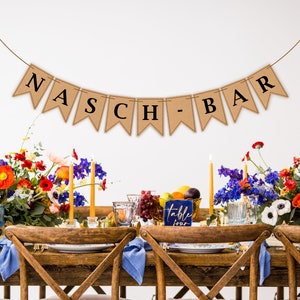 Pennant chain Naschbar Vintage Craftpaper Candybar Garland Candybuffet Wedding Baby Shower Baptism Stationery Gift wedding Boho