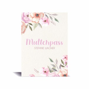 Mutterpasshülle personalisiert Blumen