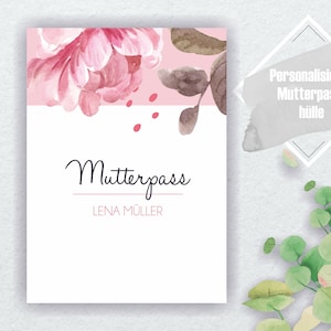 Mutterpasshülle personalisiert moderne Blumen
