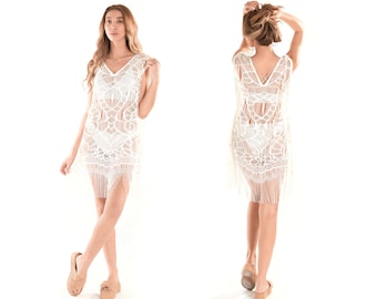 Women's Beachwear Dress Beach Cover Up Swimsuit Summer Bikini Swimwear Cover-up Pareo Beach Dress by INGODI