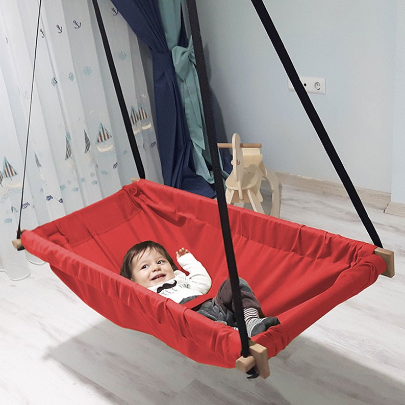 Hanging Toddler Baby Wood Porch Swing Hammock For Indoor And Outdoor Svava Jumper Wooden Hammock Cradle