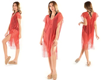 INGODI Women's Beach Cover Up Diana Swimsuit Beachwear Dress Summer Bikini Swimwear Cover-up Pareo Beach Dress