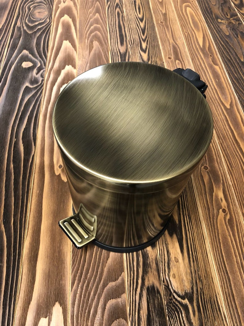 Bathroom Step Trash CanUnlacquered BrassGold/Antique Brass Etsy