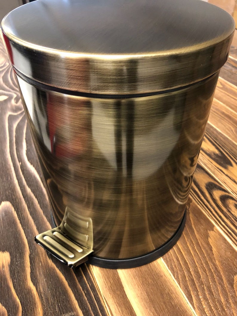 Bathroom Step Trash CanUnlacquered BrassGold/Antique Brass Etsy