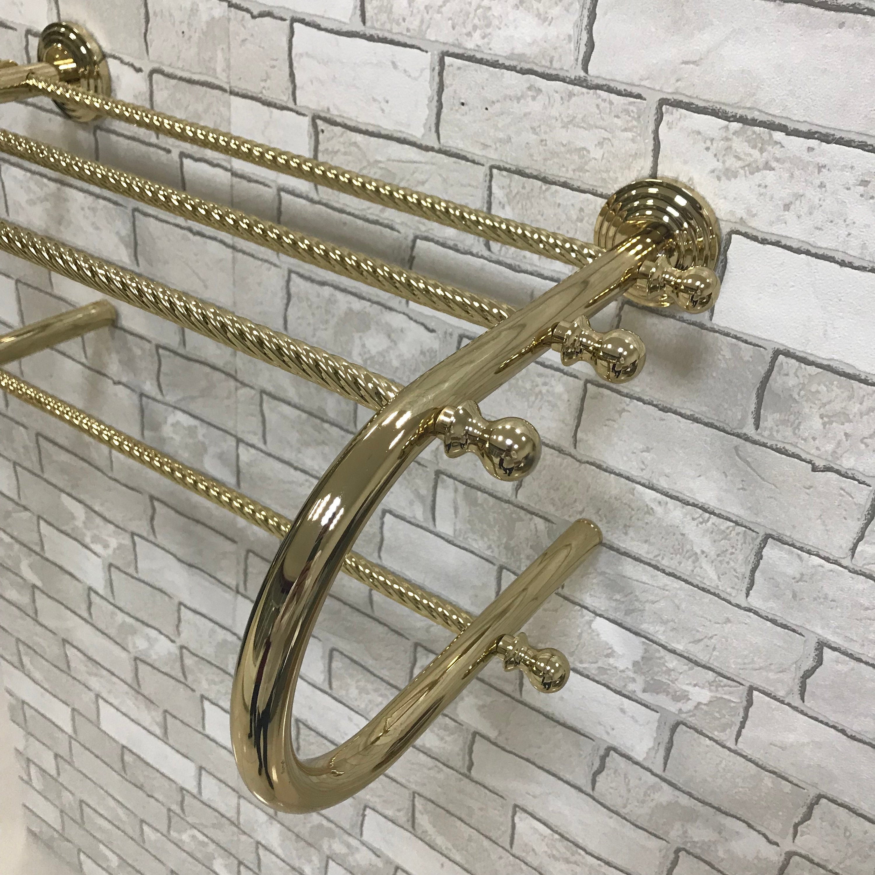 Hotel Towel Rack with RailGold Polished Antique BrassTowel Etsy