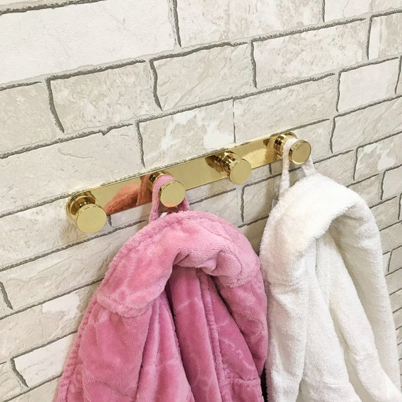 Towel Robe 4 Hooks Antique Mirror Brass And Black Towel Robe 4 Hooks Antique Mirror Brass