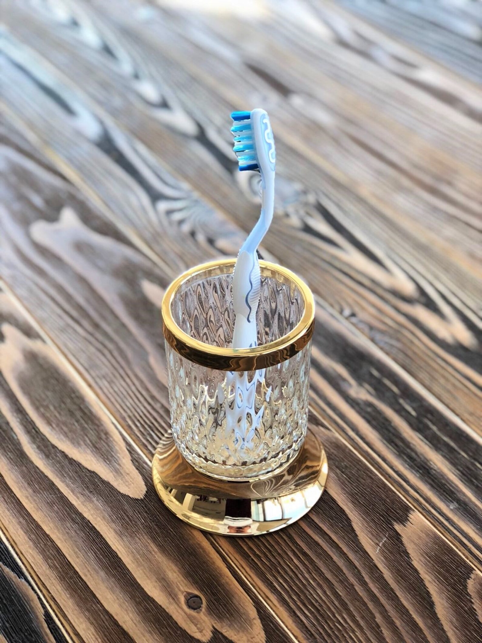 Toothbrush HolderGoldAgedBlack Metal Toothbrush Cup with Etsy