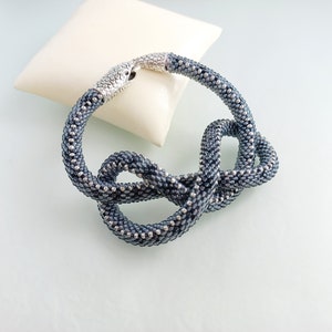 Snake Necklace, Snake Bead, Snake Bead Necklace, Bead Snake Bracelet, Crochet Choker Necklace, Shiny Ouroboros Necklace Snake Serpent Choker